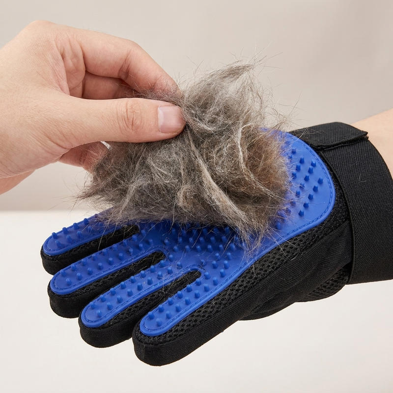 Guanti per la Toelettatura Pilumo - rimuovere il pelo raccolto