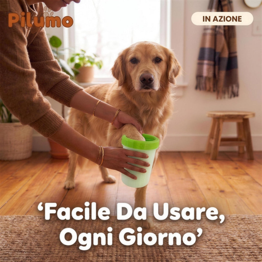 Bicchiere Lava-Zampe Pilumo - facile da usare ogni giorno