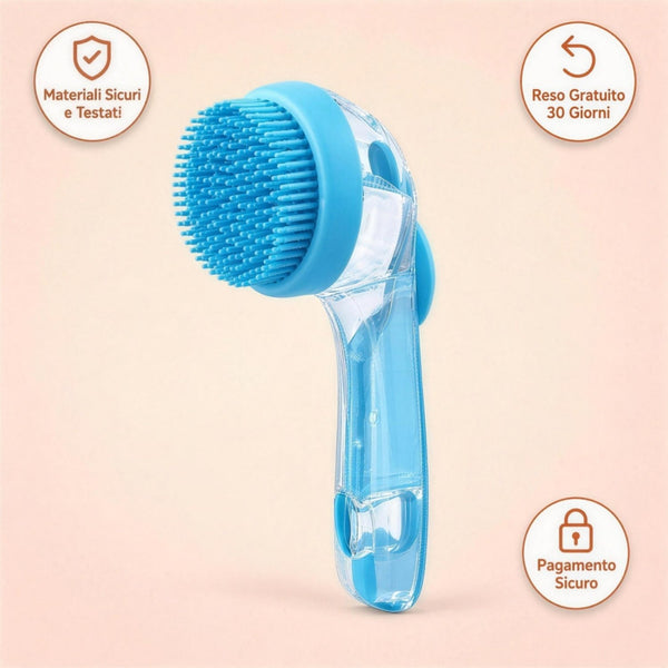 Spazzola da Bagno con Dispenser Shampoo per Cani e Gatti