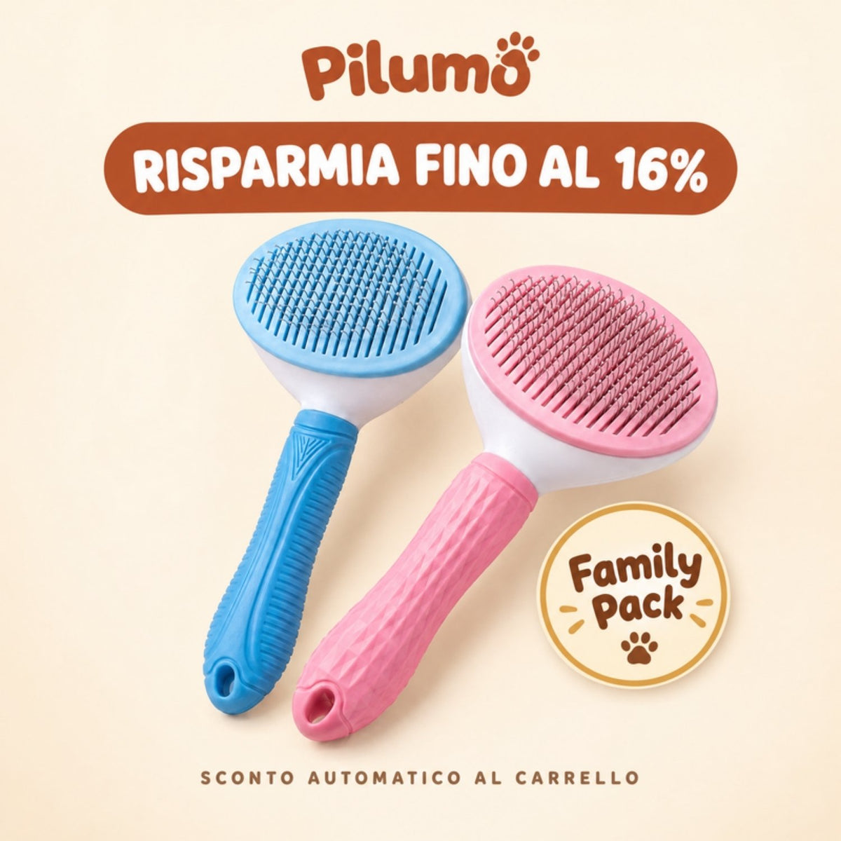 Spazzola autopulente districante - offerta Family Pack
