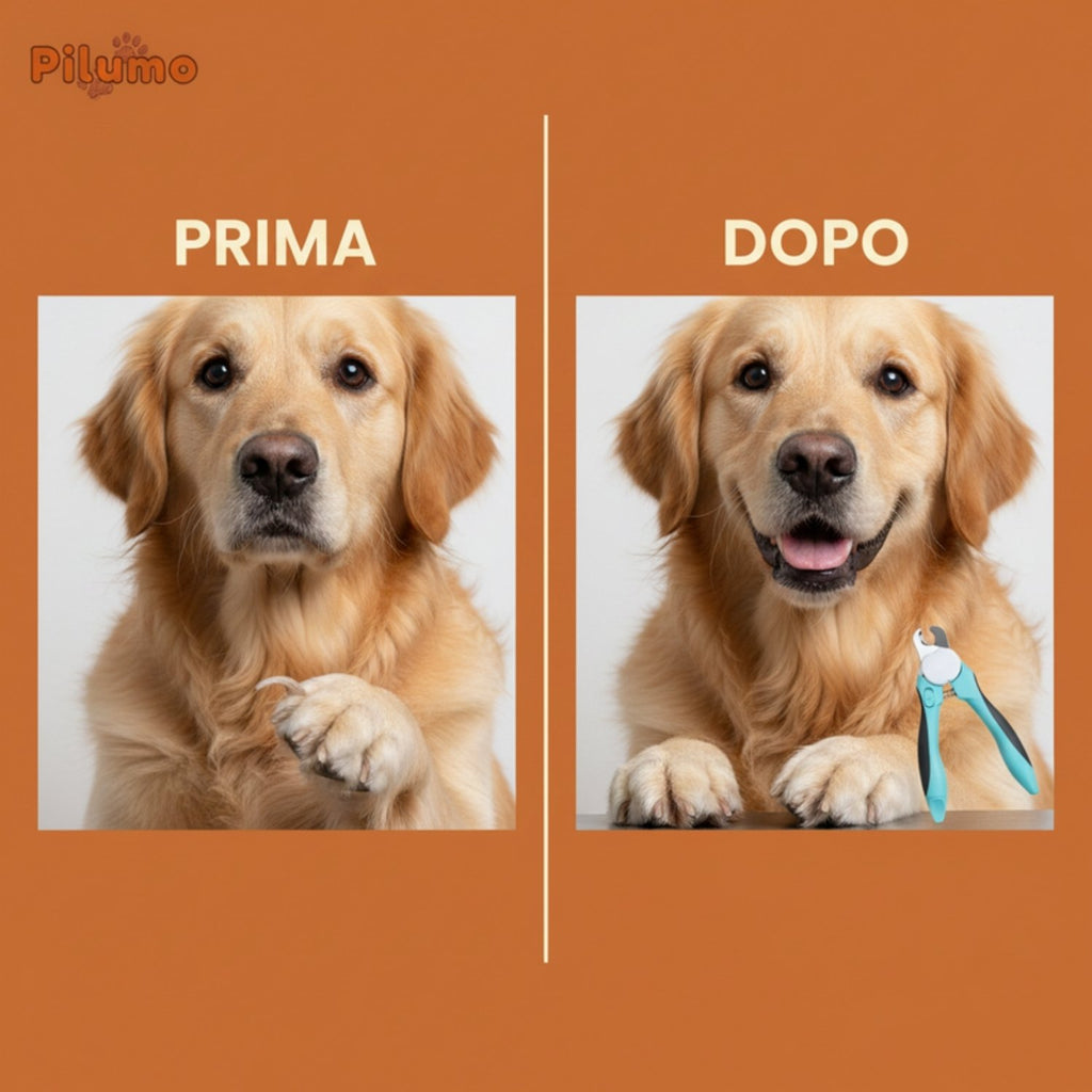 Prima e dopo il taglio delle unghie con Pilumo